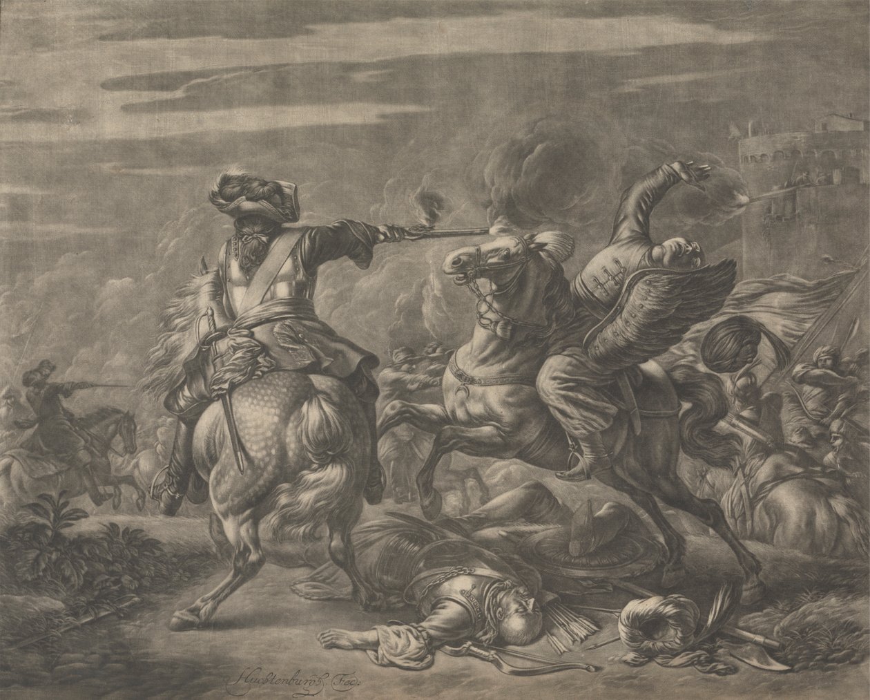 Scena di battaglia - Morte di un turco da Jan van Huchtenburg