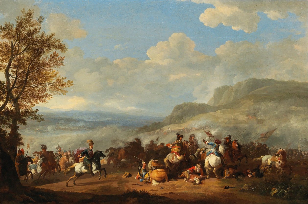 Una schermaglia di cavalleria tra turchi ed europei da Jan van Huchtenburgh