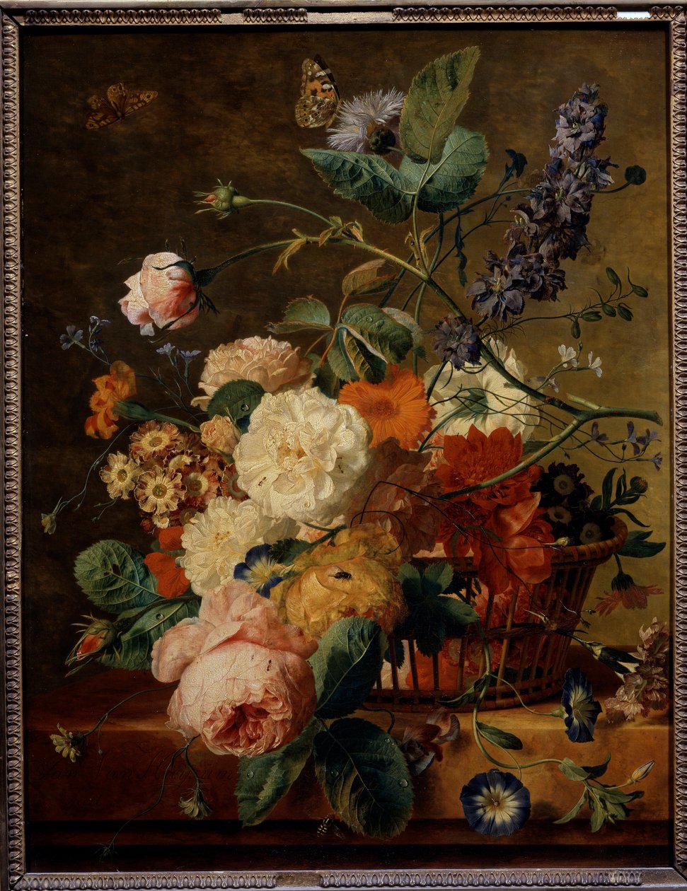 Cesto di fiori con farfalle da Jan van Huysum