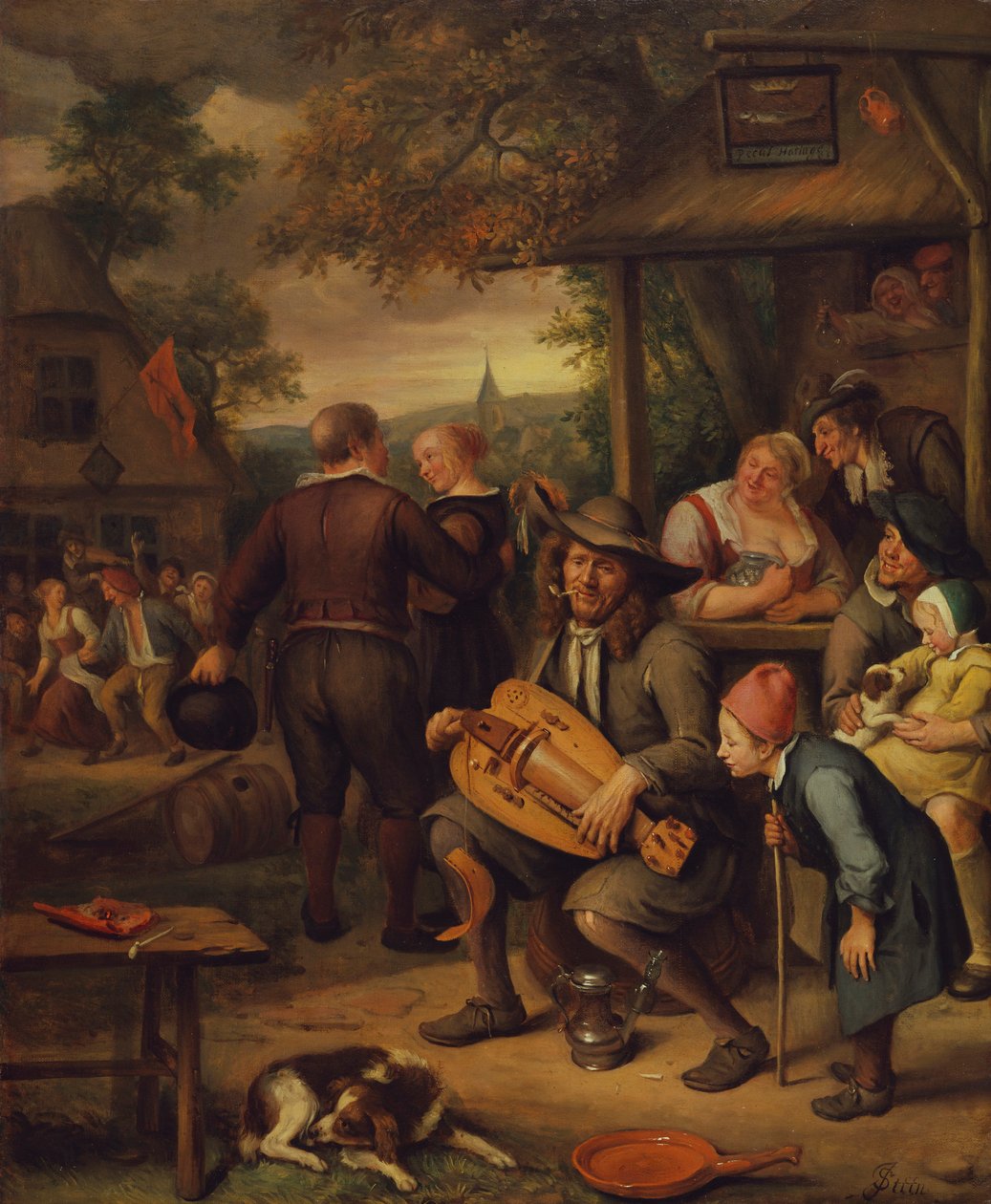 Il suonatore di ghironda da Jan van Kessel
