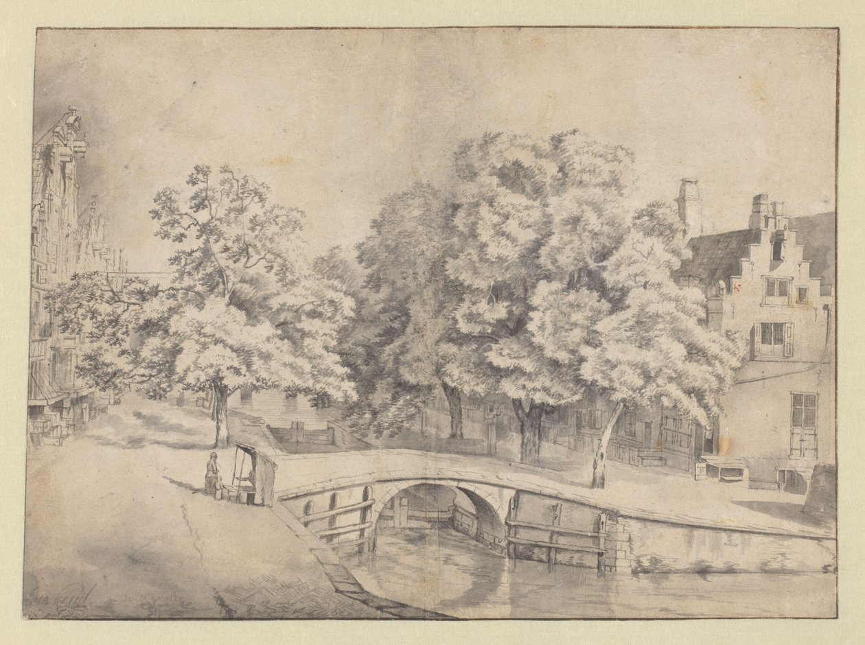 Veduta del Leidsegracht ad Amsterdam, vista dal Keizersgracht da Jan van Kessel