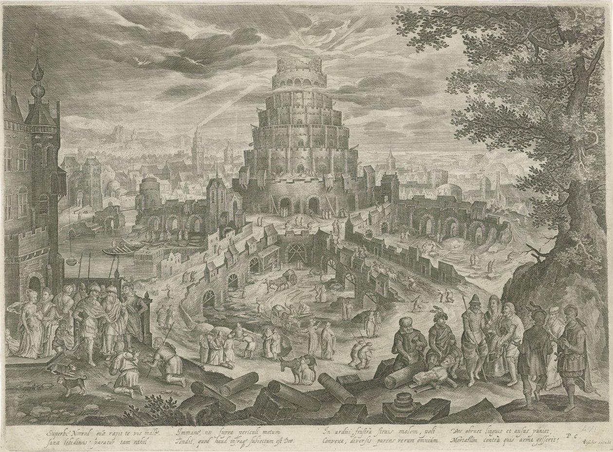 Nimrod costruisce la Torre di Babele (serie: Bibbia reale) da Jan van Londerseel