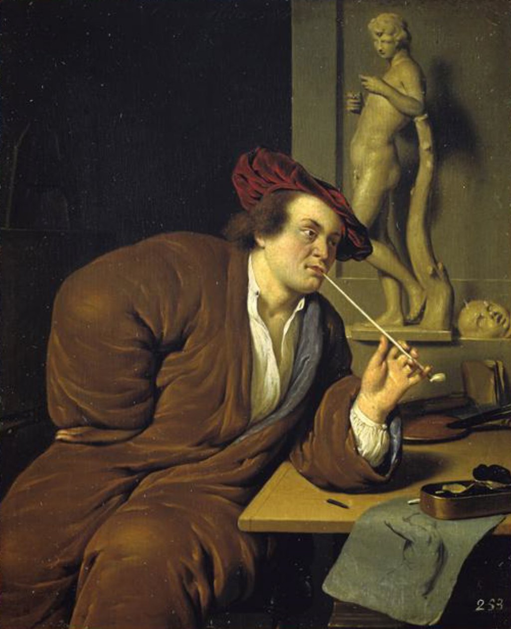 Ritratto di un artista del fumo da Jan van Mieris