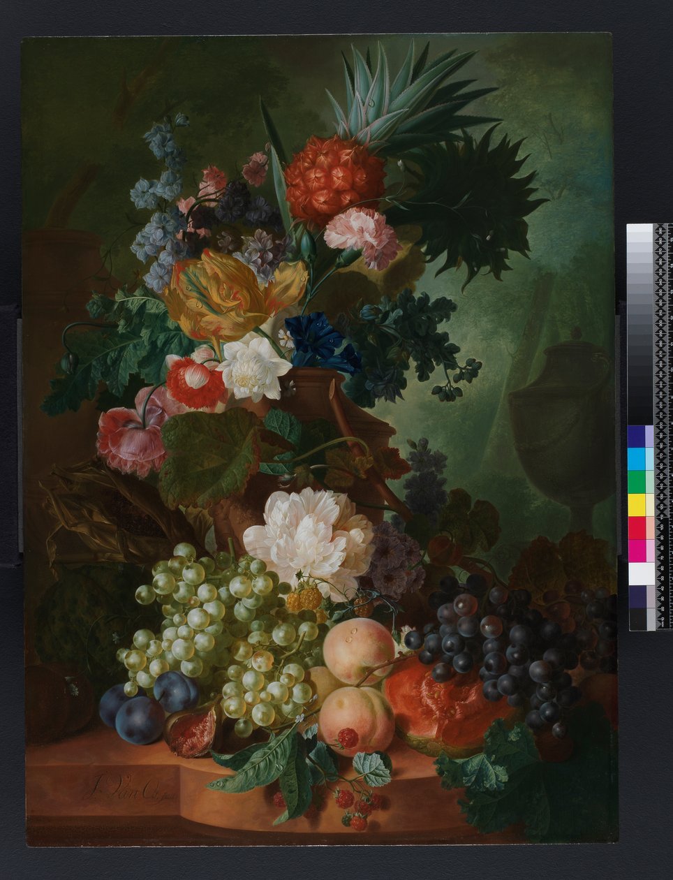 Vaso di fiori e frutta, prima del 1808 da Jan van Os