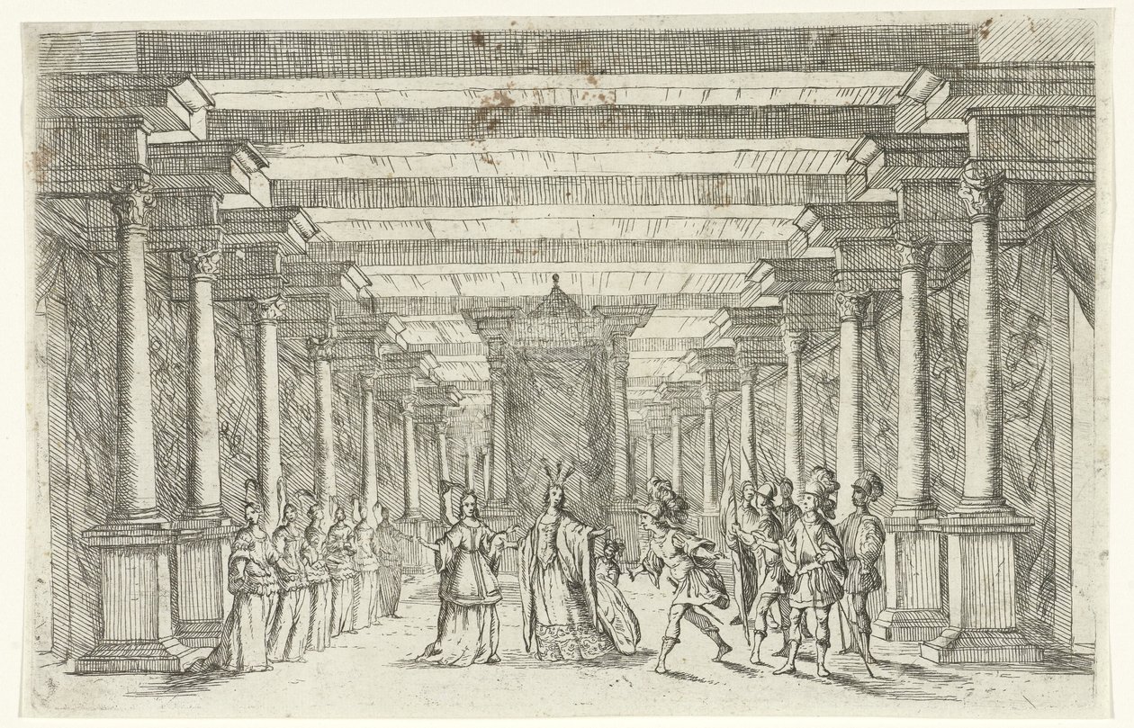Un guerriero saluta una principessa da Jan van Ossenbeeck