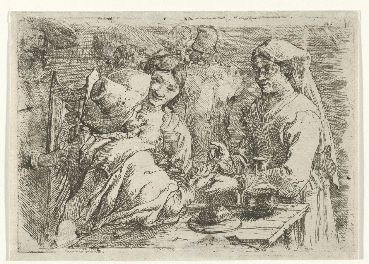 Indovina con un cliente da Jan van Ossenbeeck