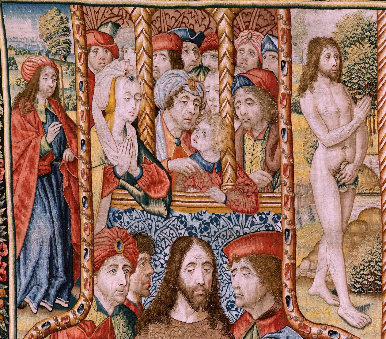 Arazzo fiammingo. Serie Episodi della Vita della Vergine. Le profezie si compiono alla nascita di Cristo da Jan van Roome