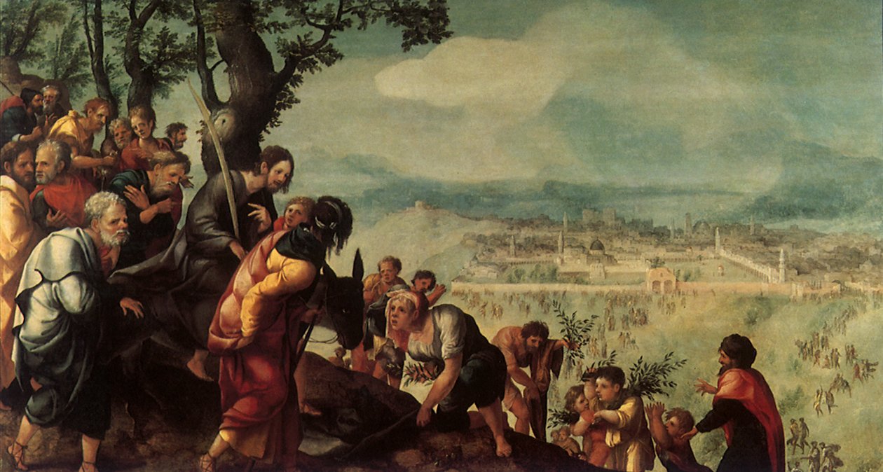 Ingresso di Cristo a Gerusalemme, pannello centrale di un trittico, c.1526 da Jan van Scorel