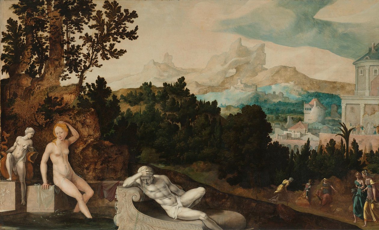 Paesaggio con Betsabea da Jan van Scorel