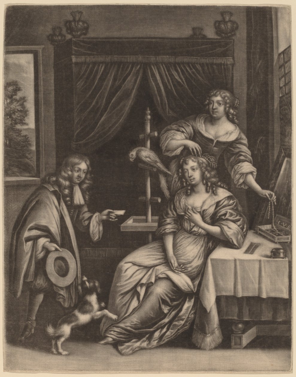 Ragazzo che consegna una lettera a una donna da Jan van Somer