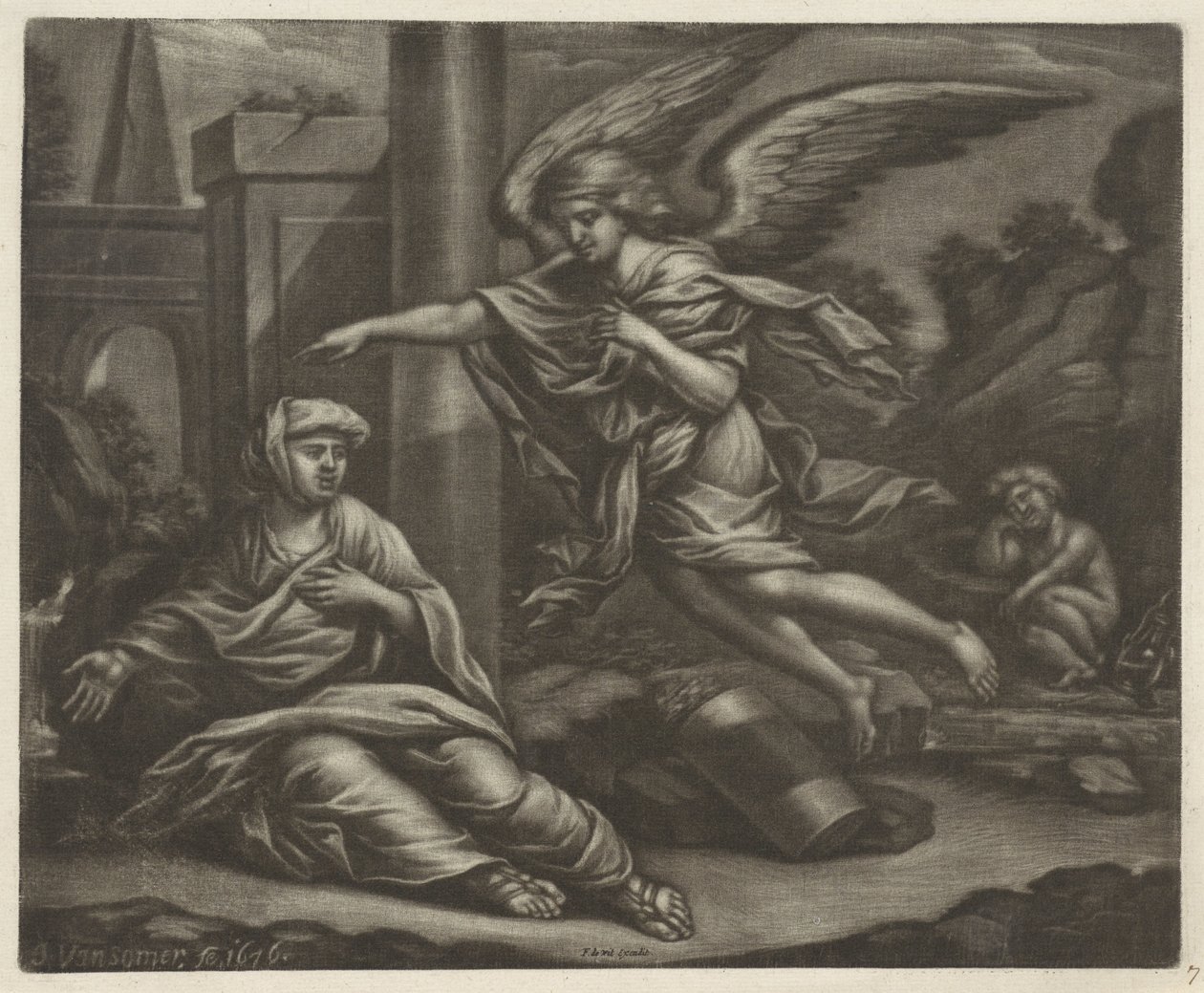 Agar e Ismaele nel deserto da Jan van Somer