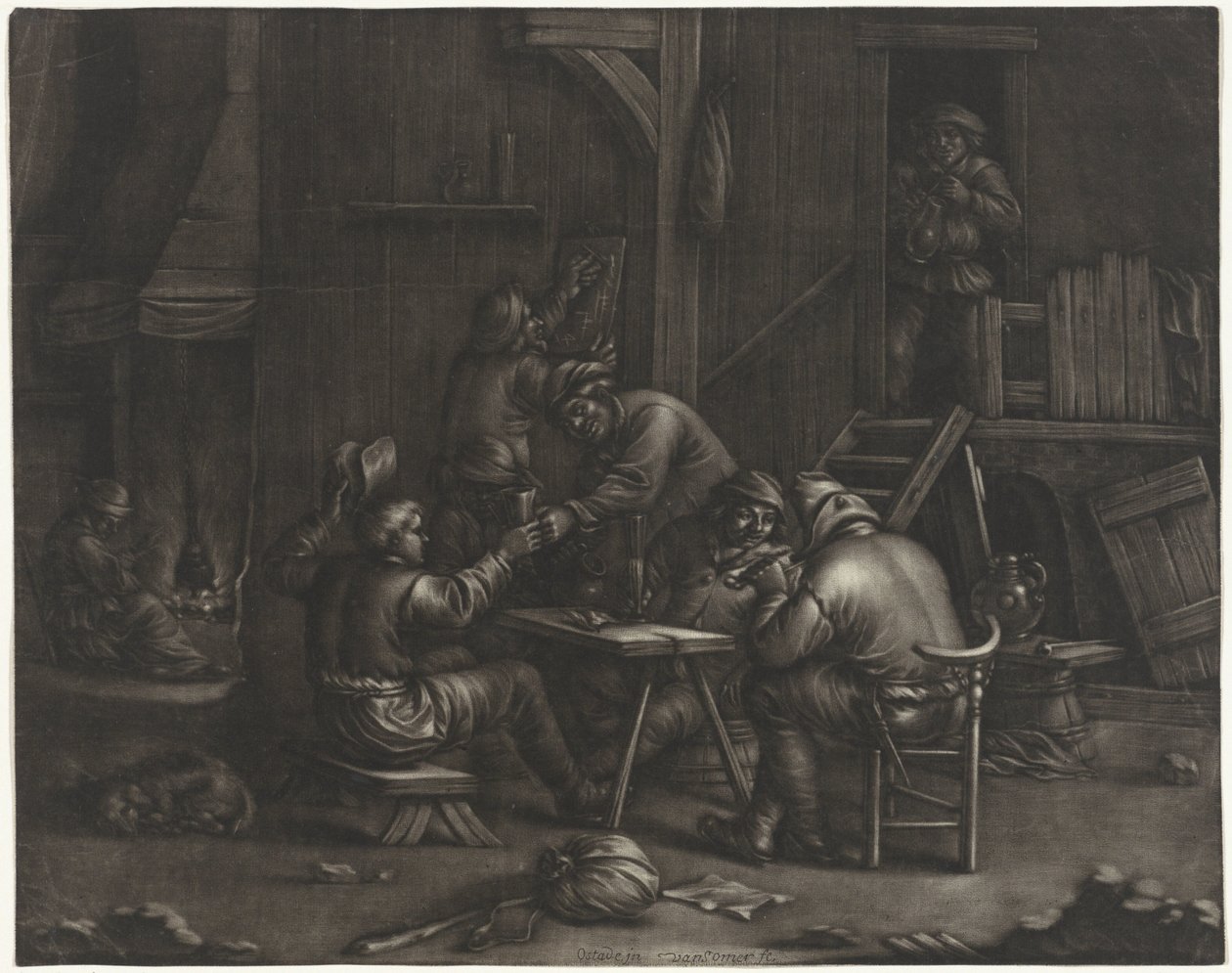 Osteria con uomini che bevono da Jan van Somer