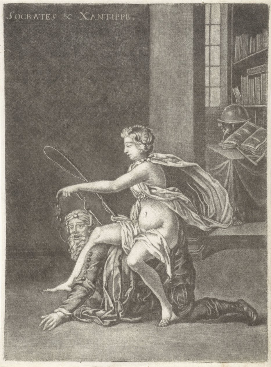 Socrate deriso dalla moglie
Socrate e Xantippe (titolo sull