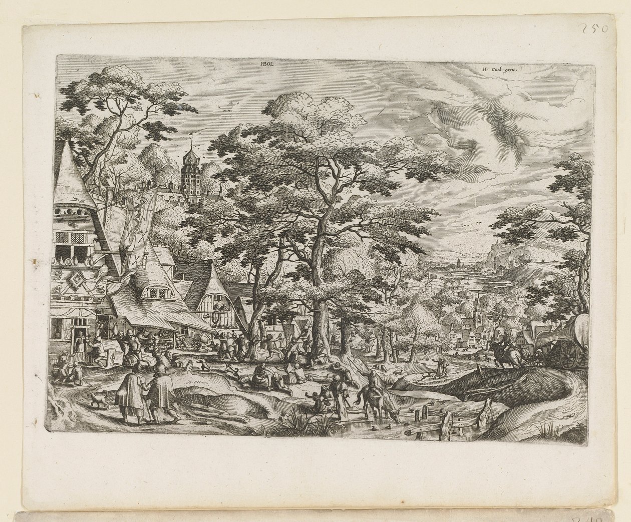 Paesaggio con scena di villaggio da Jan van and Doetechum Lucas van and Bol Hans Doetechum the elder