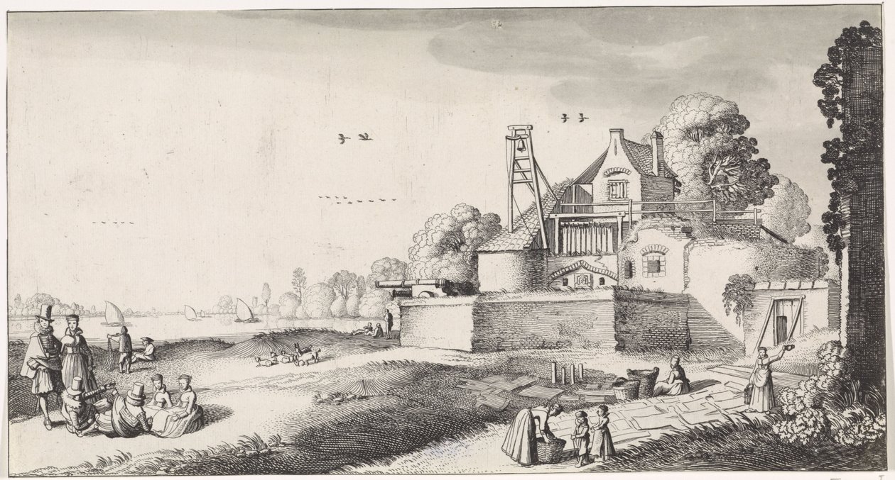 Campo di candeggio davanti a un forte da Jan van de Velde (II)