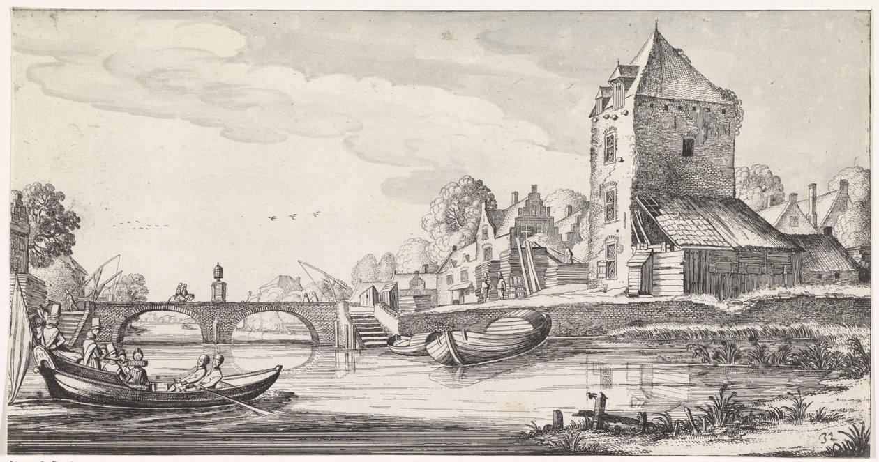 Villaggio su un fiume da Jan van de Velde (II)