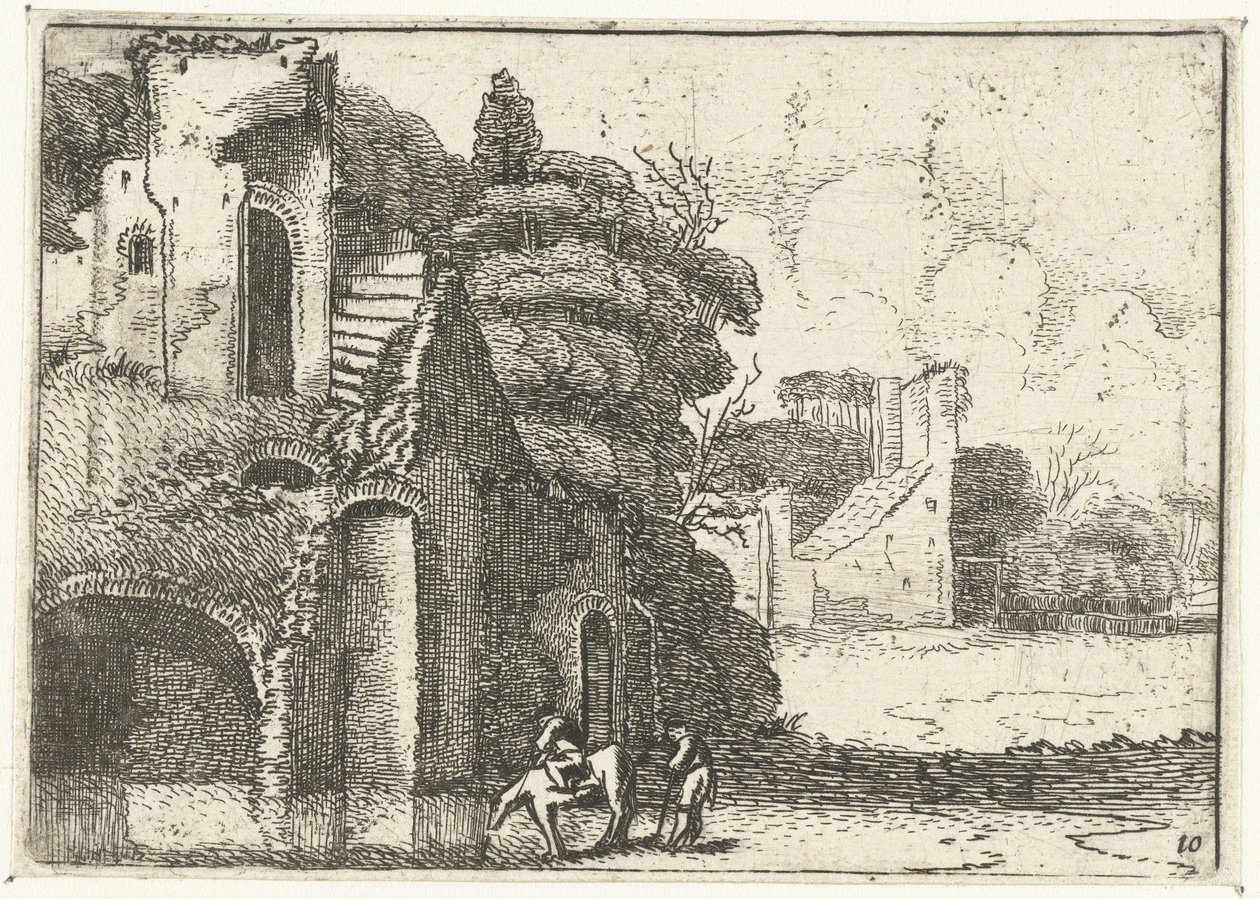 Cavallo che beve presso rovine da Jan van de Velde (II)