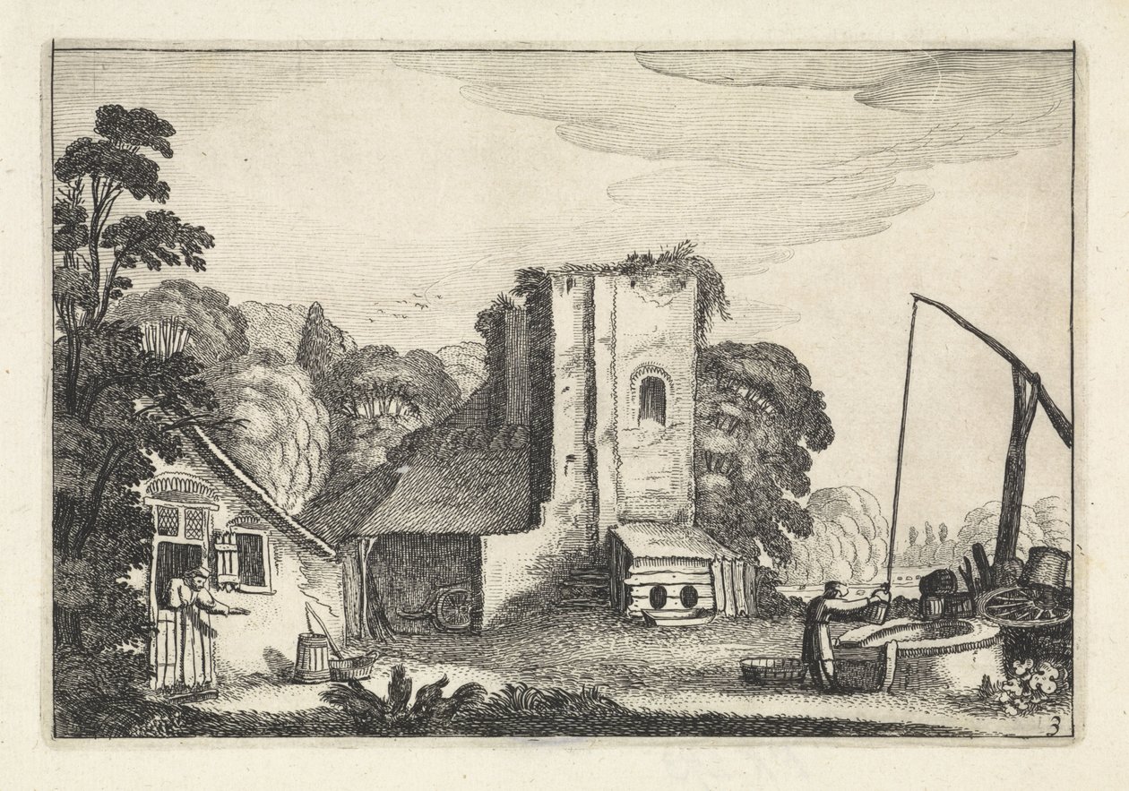 Figure vicino a una locanda di sera da Jan van de Velde (II)