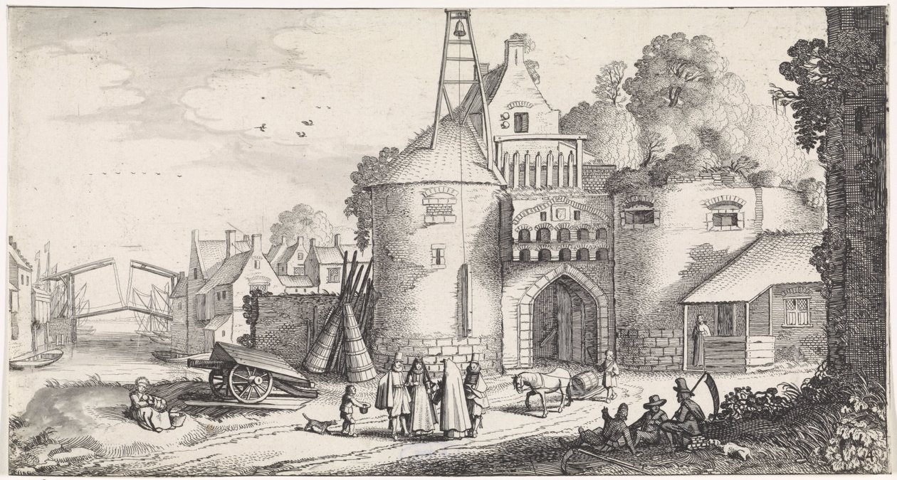Figure presso una porta della città da Jan van de Velde (II)