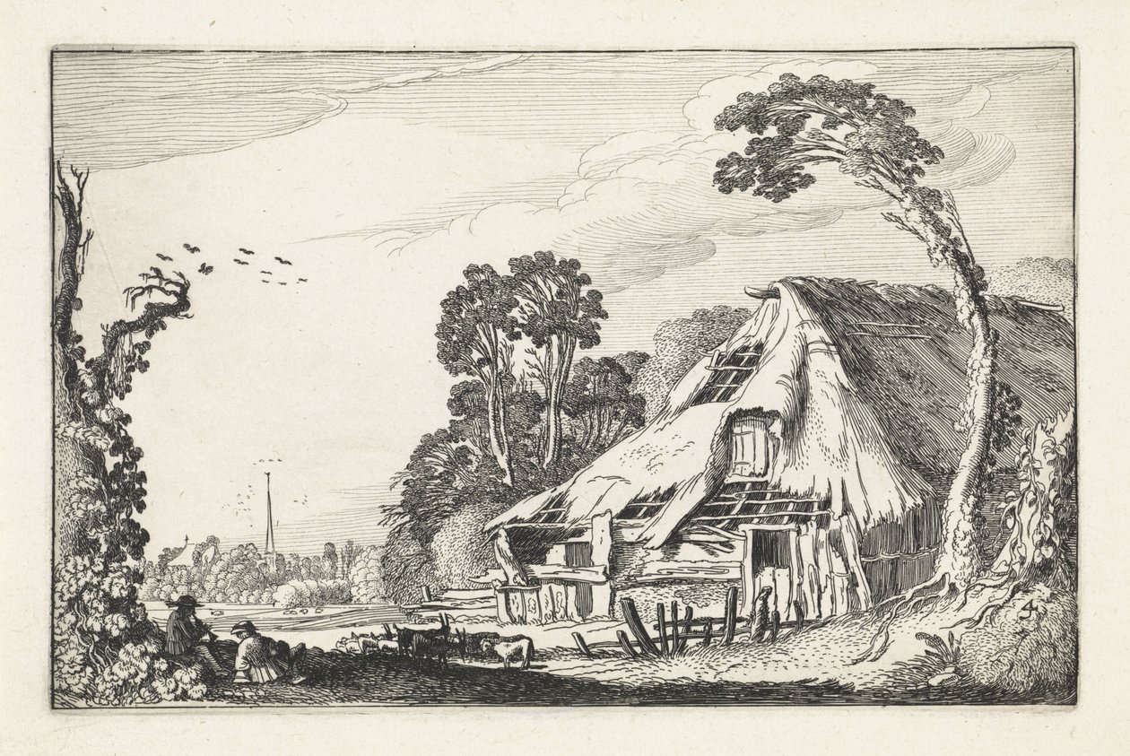 Figure presso un fienile in rovina da Jan van de Velde (II)