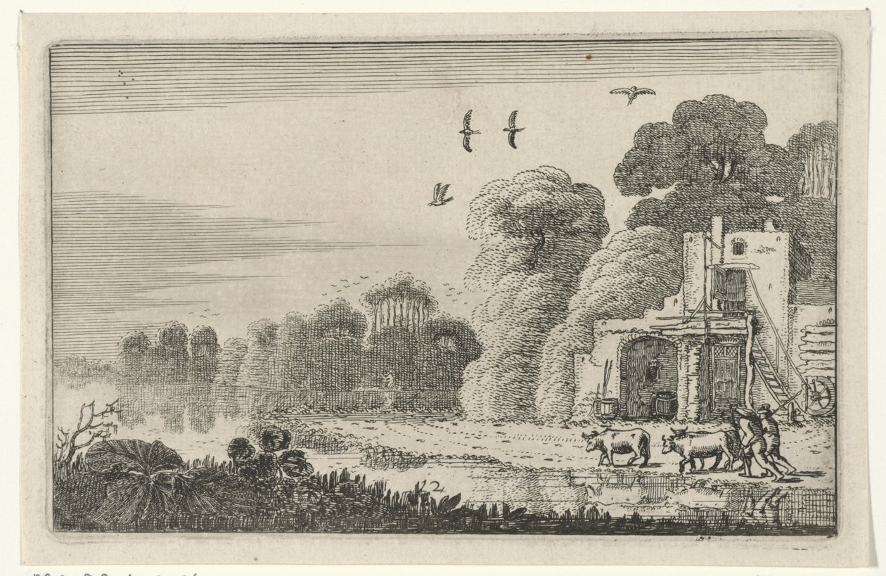 Figure con mucche presso una rovina da Jan van de Velde (II)