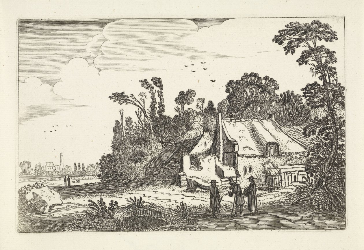 Figure su una strada di campagna presso una fattoria da Jan van de Velde (II)