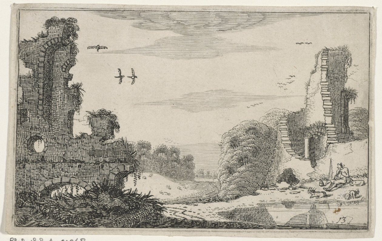 Pastore presso una rovina (serie: Rovine) da Jan van de Velde (II)