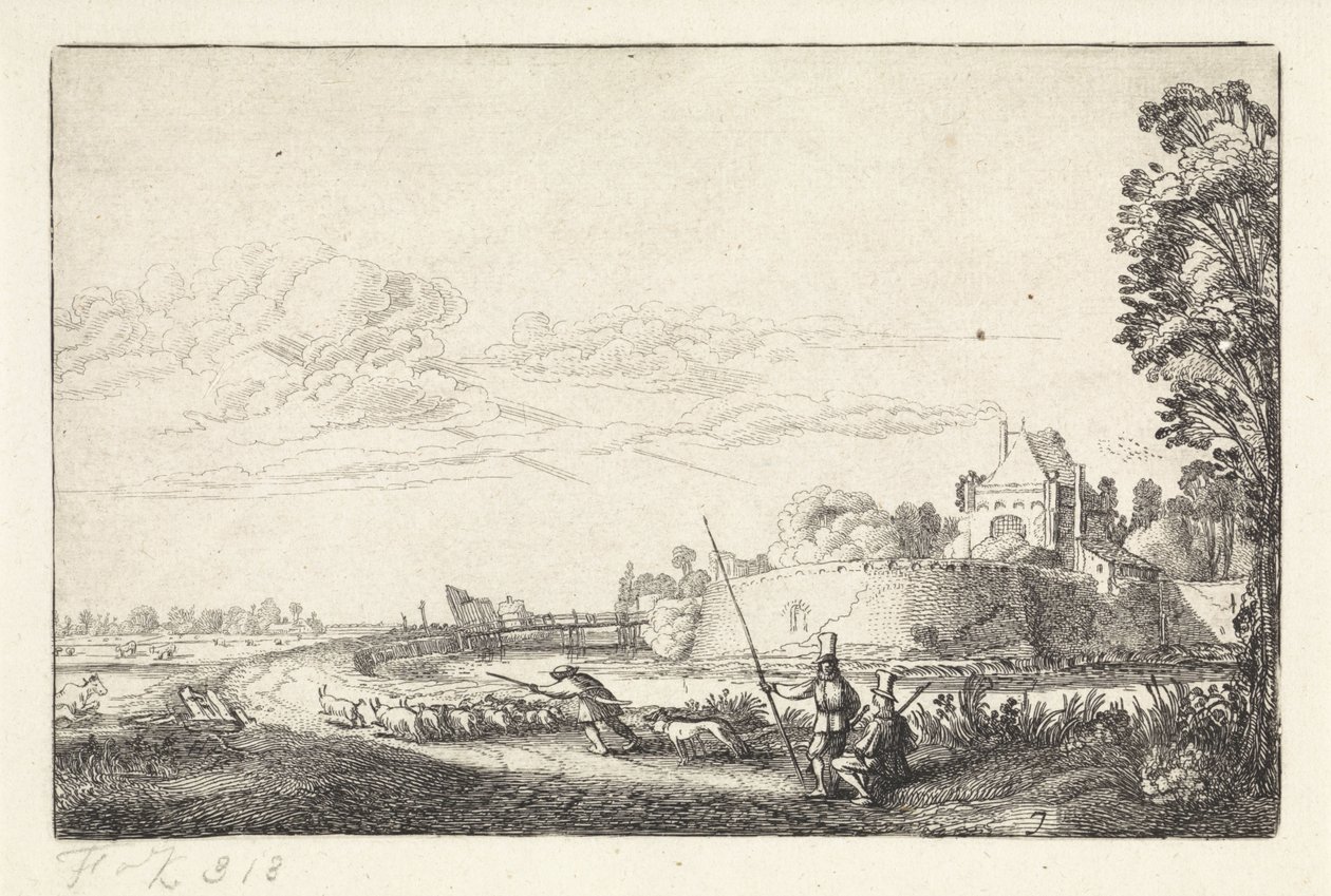 Paesaggio con la Zijlpoort a Haarlem (Paesaggi) da Jan van de Velde (II)