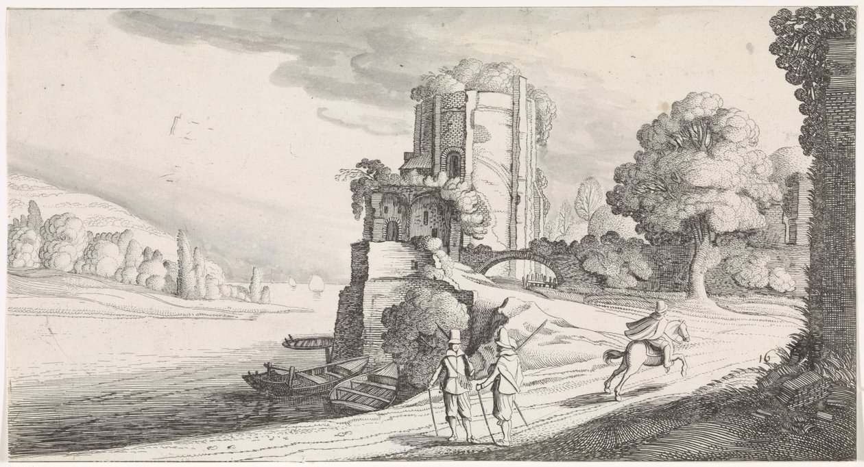 Torre rotonda su un fiume da Jan van de Velde (II)