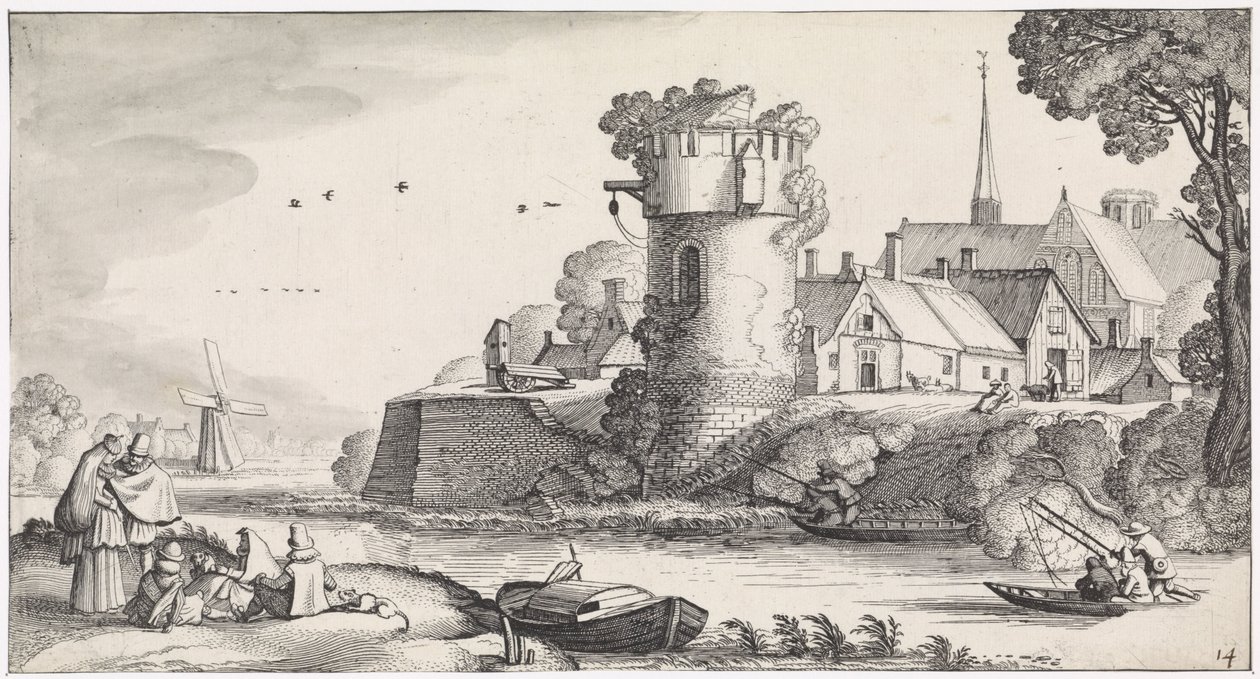 Torre di guardia presso un fiume da Jan van de Velde (II)