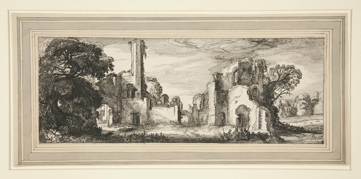 Paesaggio con un castello in rovina da Jan van de Velde II