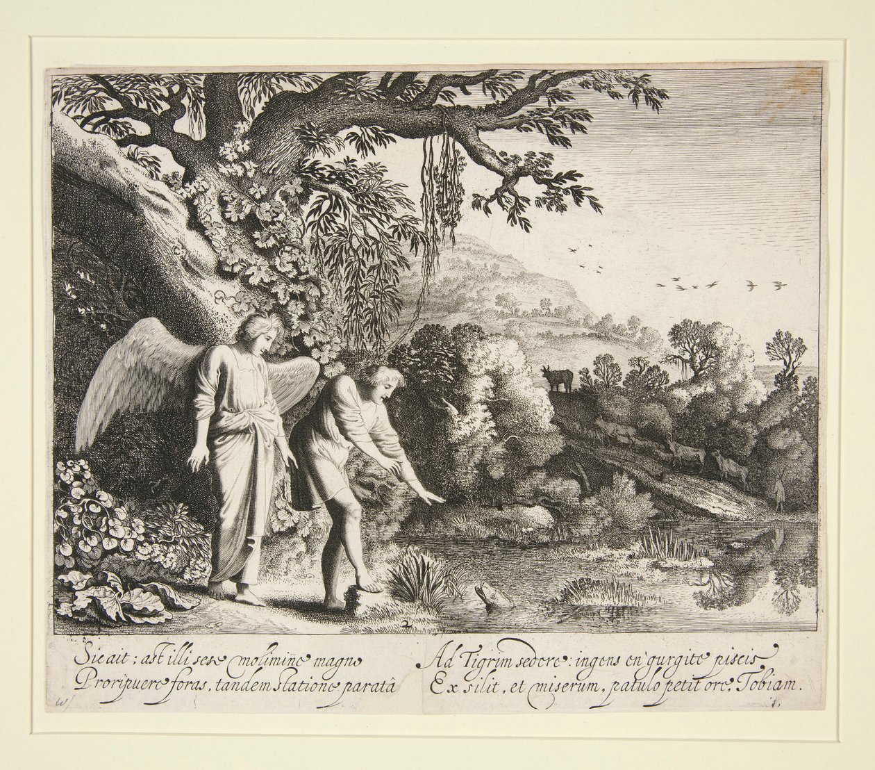 Tobia vede il pesce, dalla storia di Tobia da Jan van de Velde II