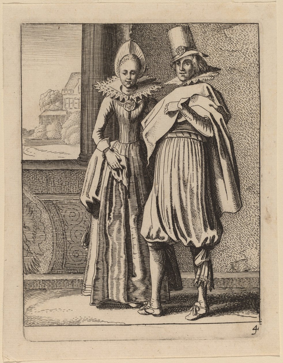 Due figure in costume da Jan van de Velde II