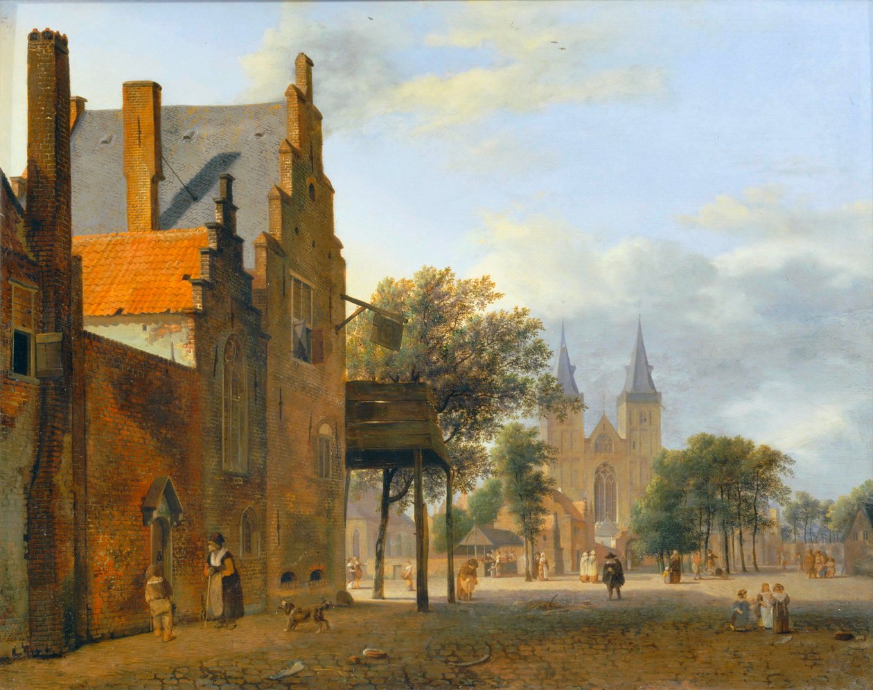 Place et eglise Saint-Victor à Xanten - Piazza e chiesa Saint Victor a Xanten ... da Jan van der (manner of) Heyden