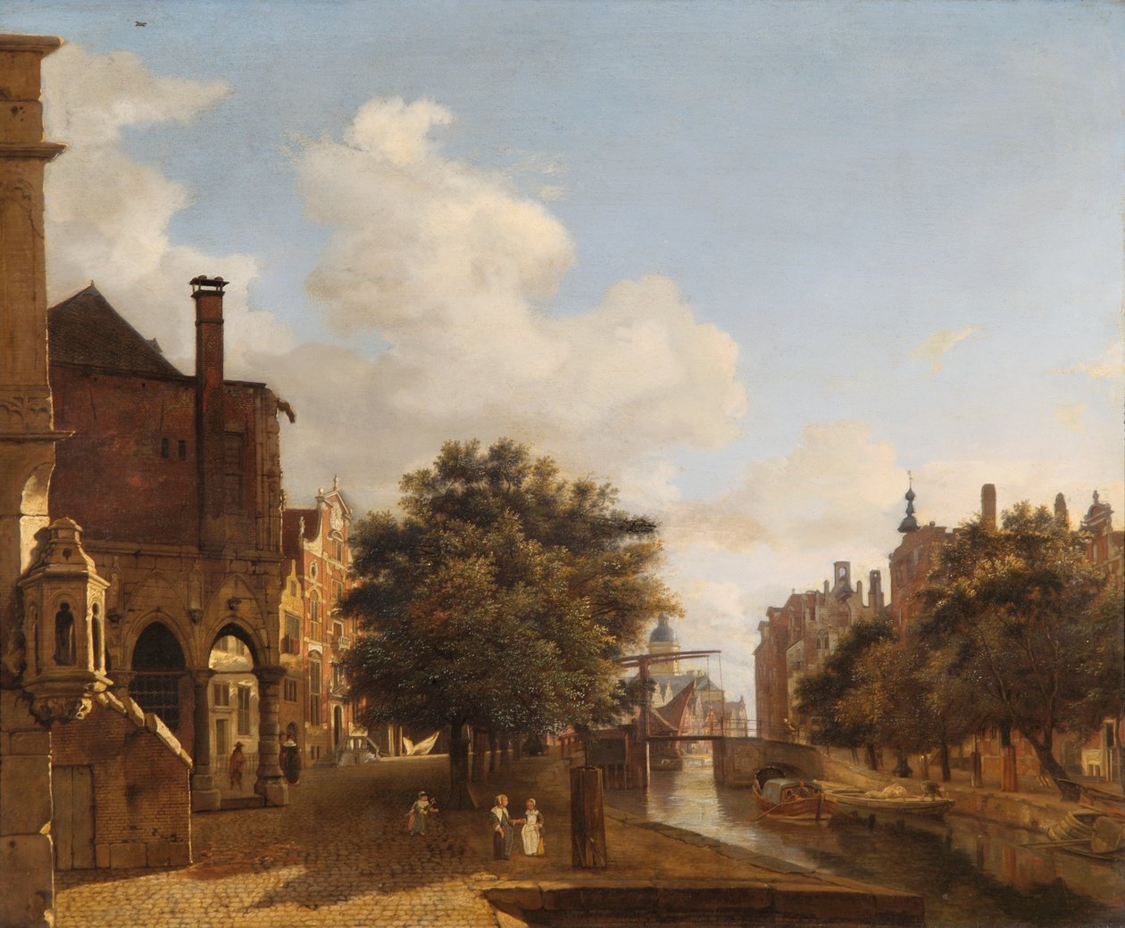 Fantasia architettonica, con il vecchio municipio, Amsterdam c.1667-72 da Jan van der Heyden