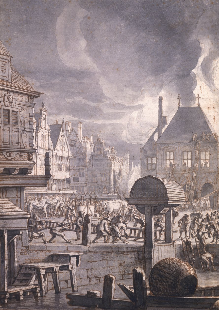 Incendio al Vecchio Municipio di Amsterdam, 17 luglio 1652 da Jan van der Heyden