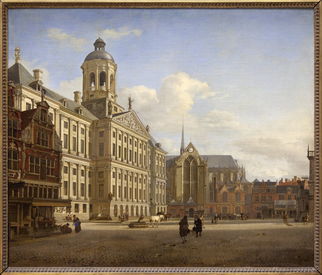La diga con il nuovo municipio di Amsterdam da Jan van der Heyden