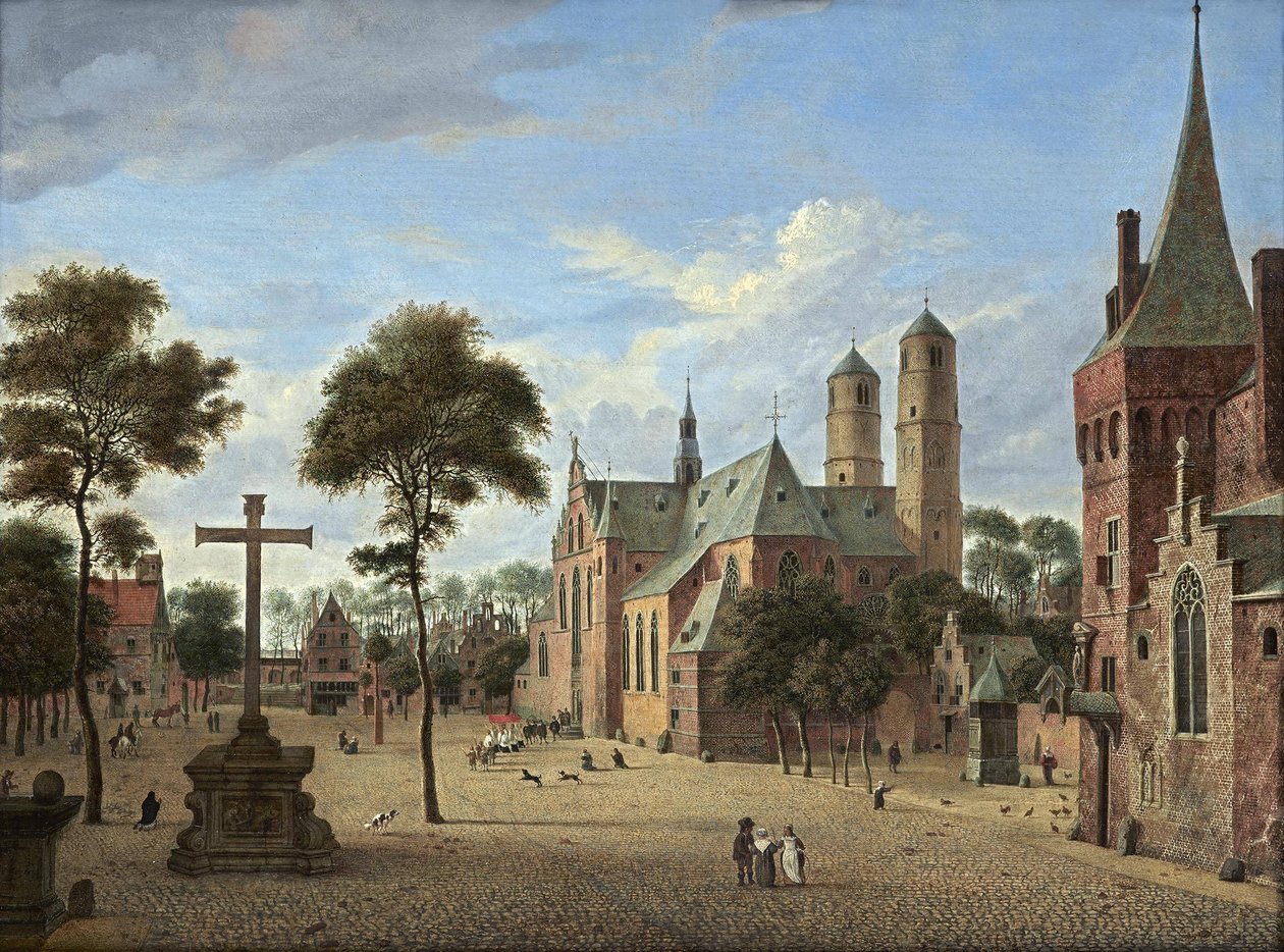 Veduta di Colonia con le torri di San Pantaleone e una versione immaginaria della navata della Martinikerk di Emmerik da Jan van der Heyden