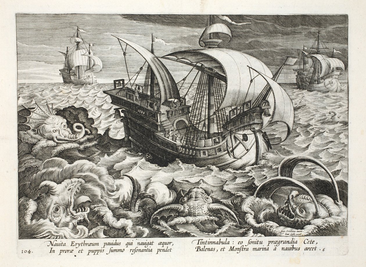 Caccia alle creature marine, tavola 84, illustrazione da 