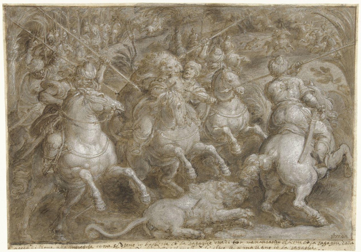 Caccia ai leoni persiani (serie Jachtpartijen, parte 2) da Jan van der Straet
