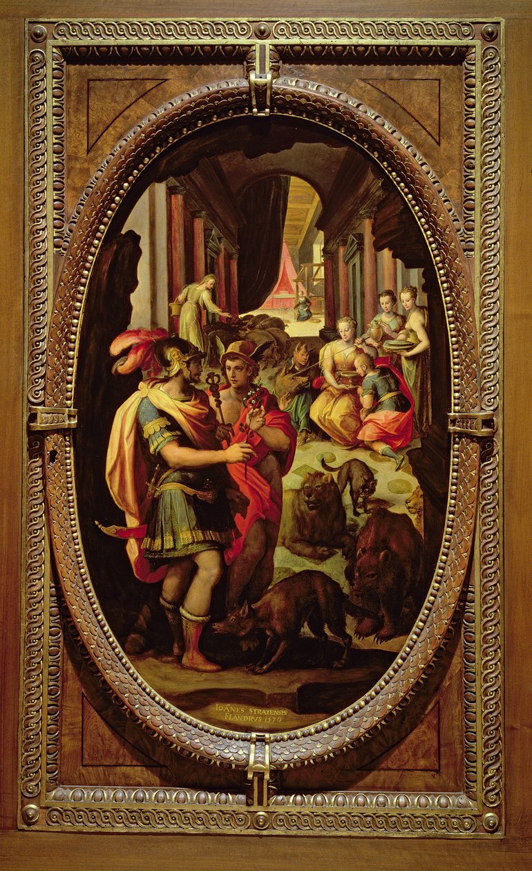 Ulisse, Mercurio e Circe, 1570 da Jan van der Straet