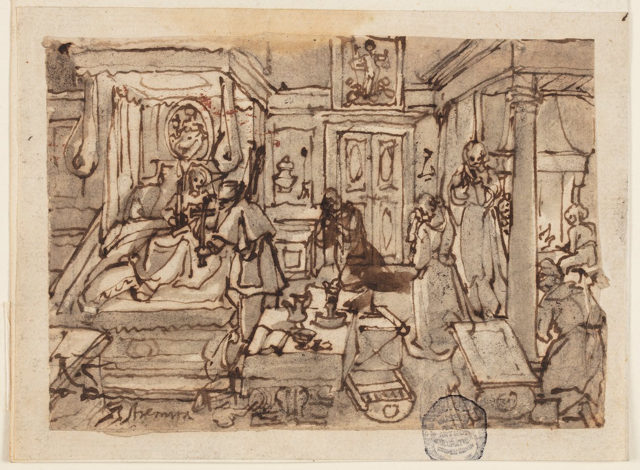 Estrema unzione da Jan van der Straet, called Stradanus