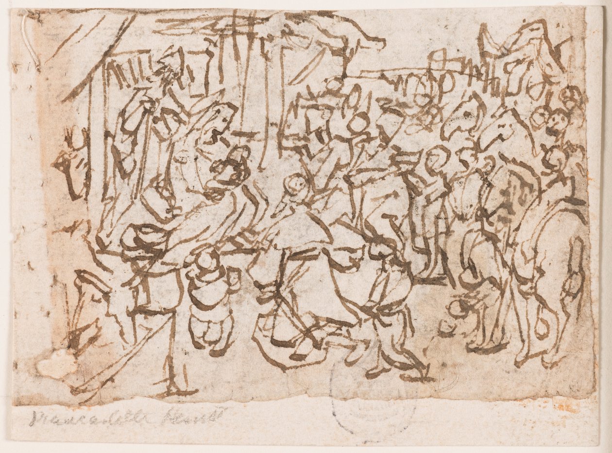 Pagina di un taccuino; Adorazione dei Magi; San Cristoforo e Bambino Gesù da Jan van der Straet, called Stradanus