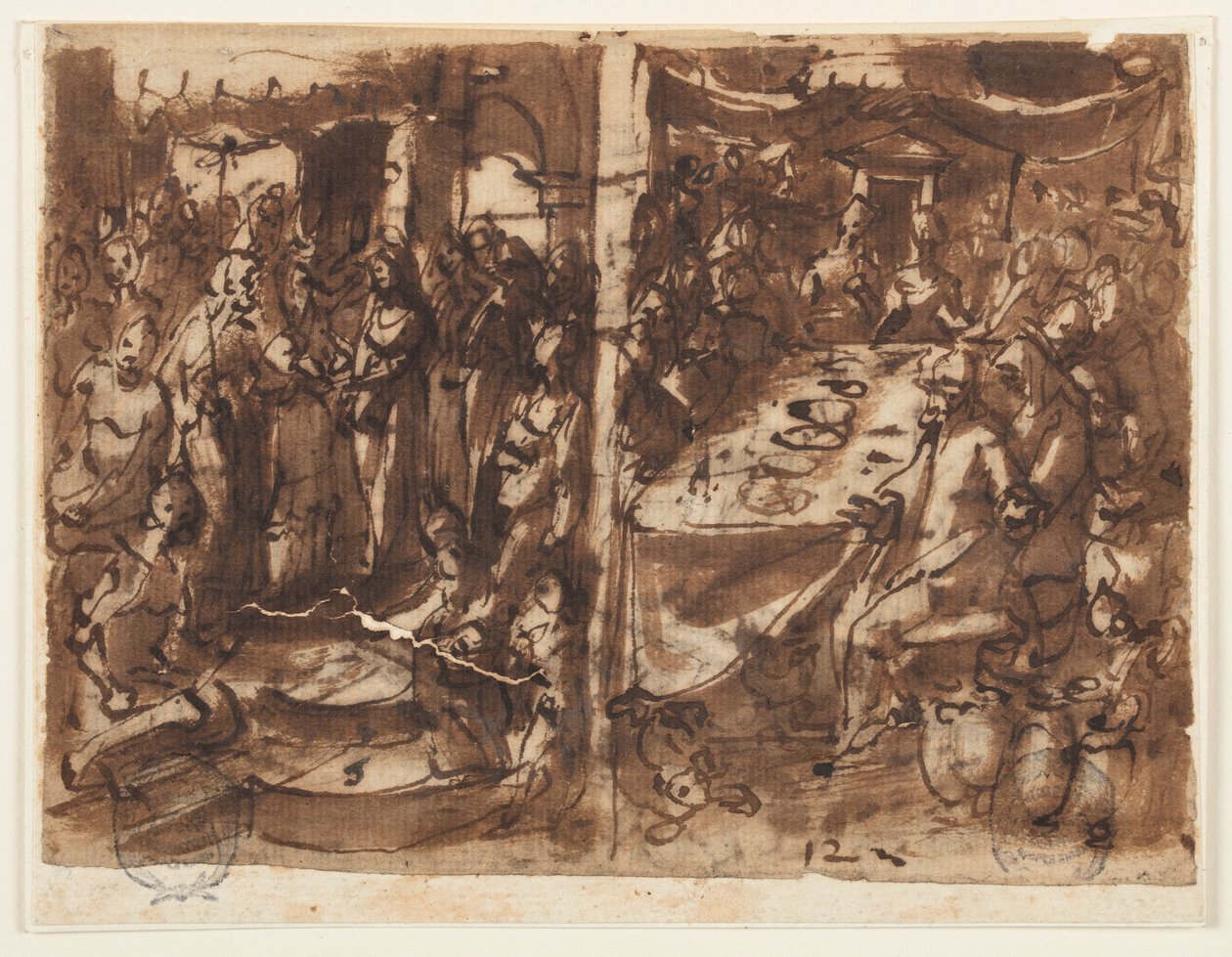 Recto: Matrimonio della Vergine da Jan van der Straet, called Stradanus