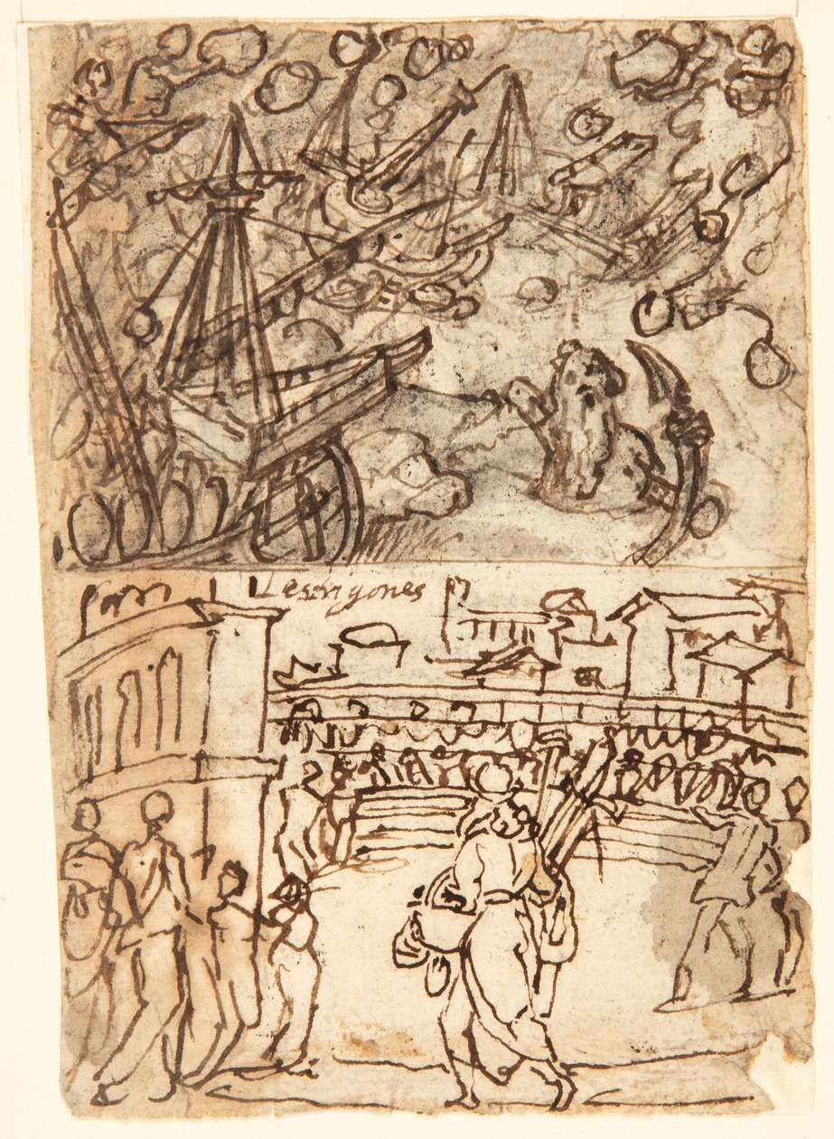 Pagina di taccuino con Ciclope da Jan van der Straet, called Stradanus