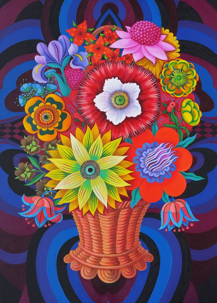 Fiori in un cesto, 2013 da Jane Tattersfield