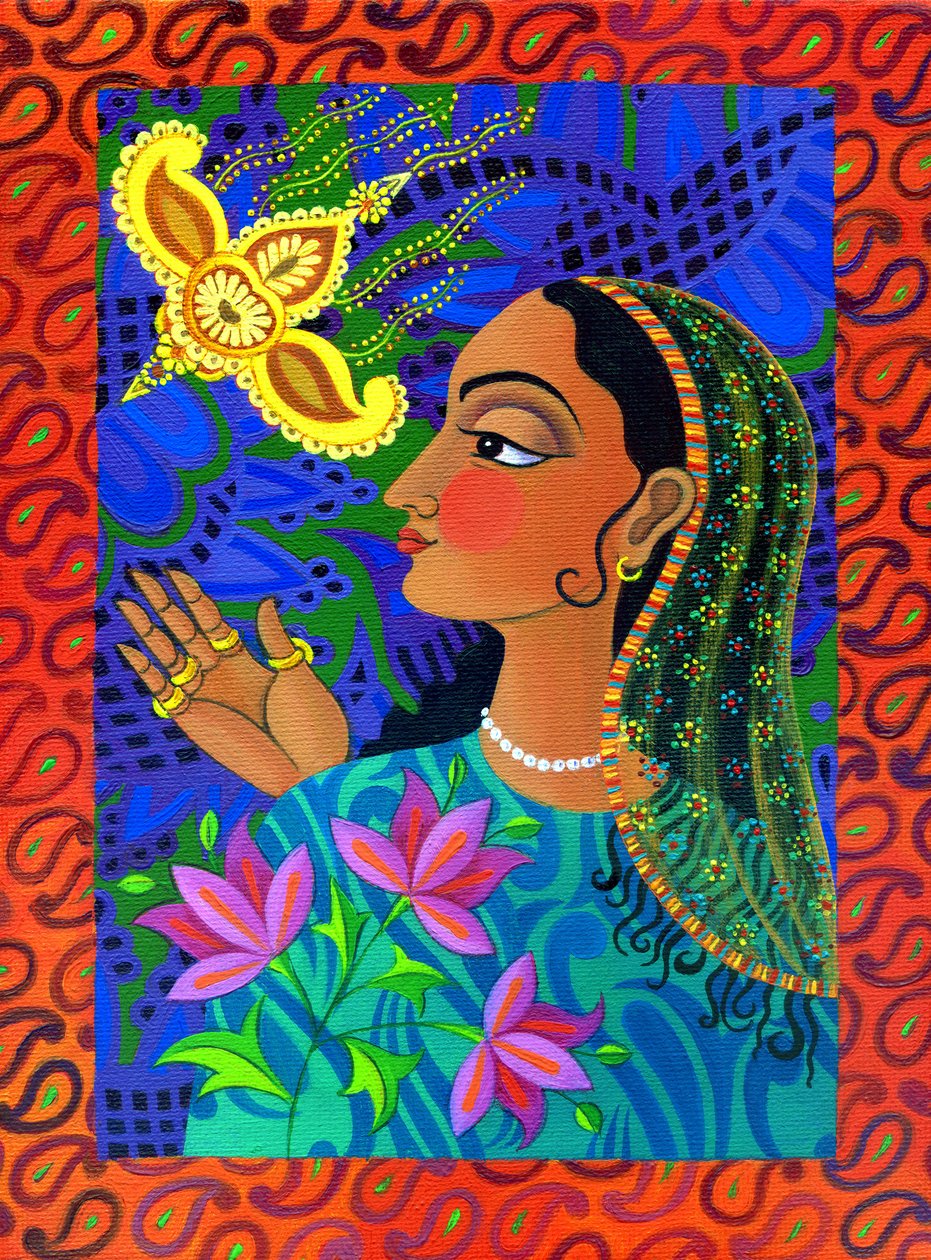 Maharani con uccello giallo, 2011 da Jane Tattersfield