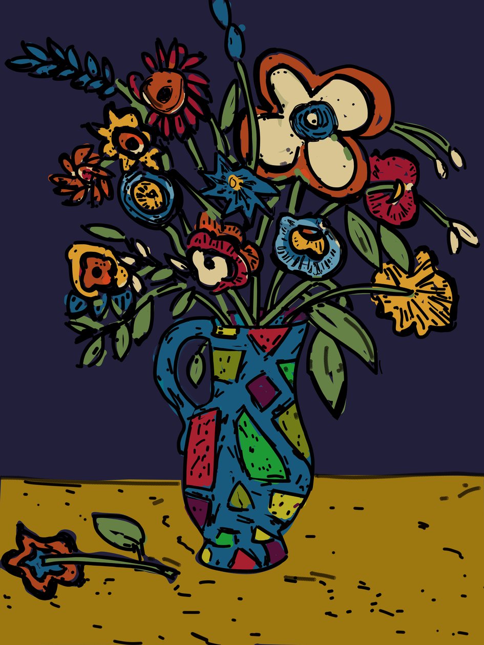 Fiori in una Brocca di Latta, 2012 da Jane Willingale