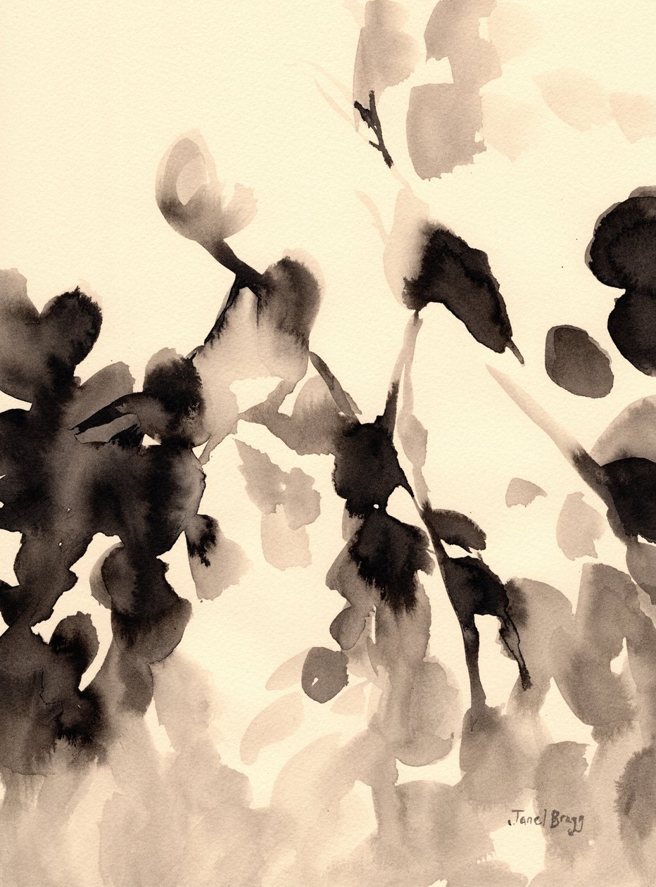 Foglie astratte in inchiostro II, c.2019 da Janel Bragg