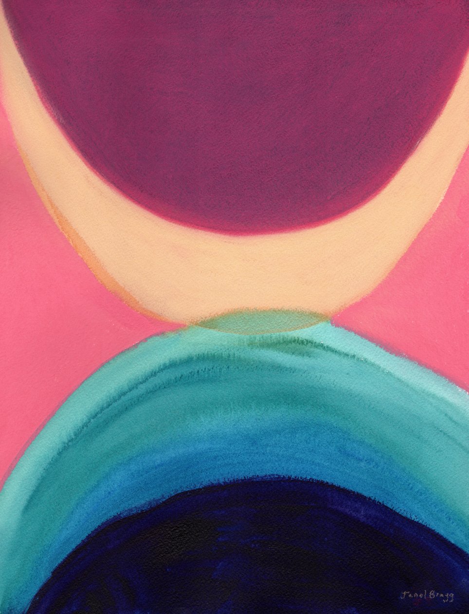 Meeting of the Midnight Sun, 2024 circa (tecnica mista su carta) da Janel Bragg